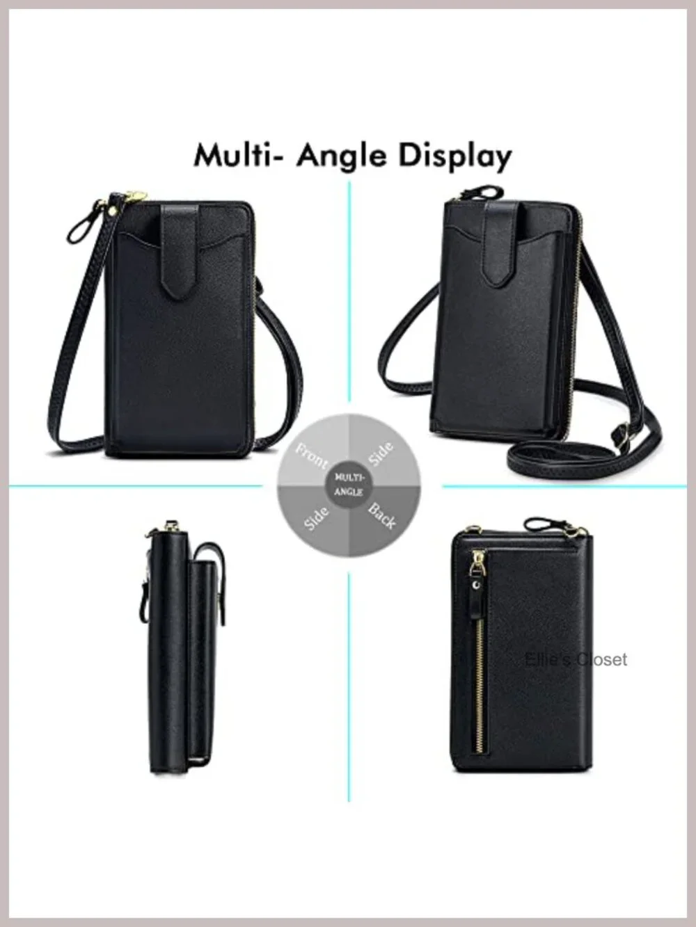 RFID Crossbody Cell Phone Wallet Purse for Women Vegan Leather Small Travel Bag
